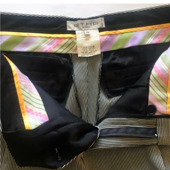 Etro Engineer Stripe Cropped Dress Pant - Picture 8 of 9